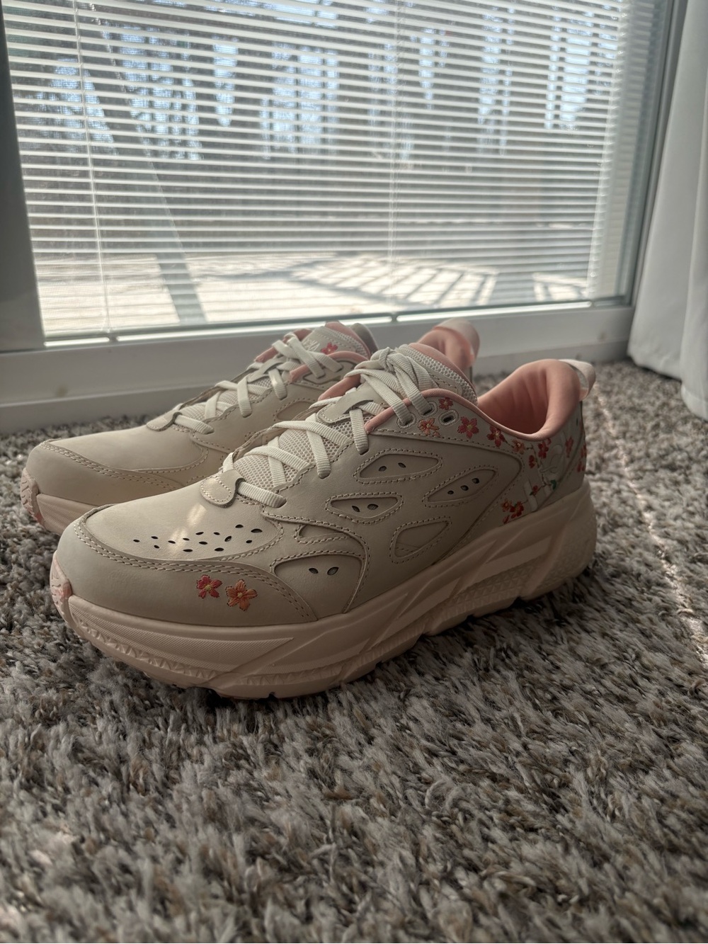 Women’s Hoka Clifton Bloom Floral Low-Top Sneakers - Picture 2 of 7